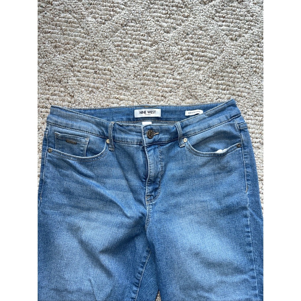 Nine West Jeans Womens Size 8 Blue Chrystie Capri Cropped Stretch Denim Pants - Picture 2 of 4